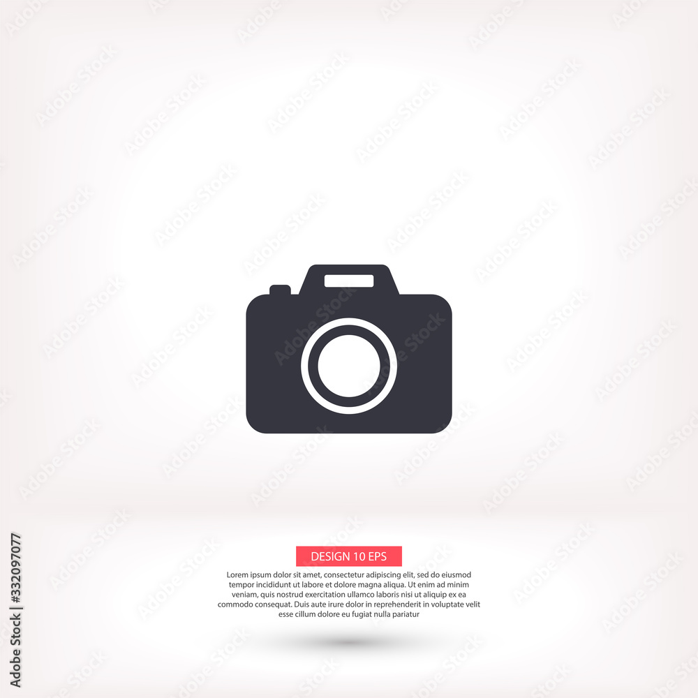 Camera vector icon , lorem ipsum Flat design Camera vector icon , lorem ipsum Flat design