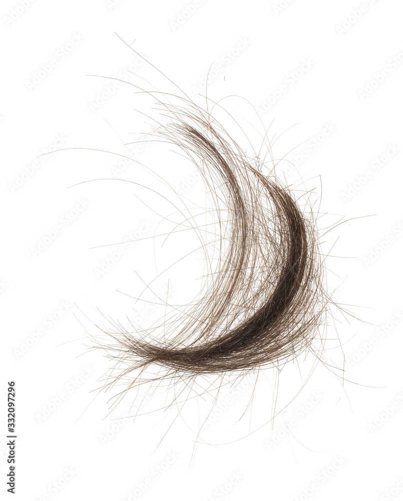 Fototapeta premium Hair bundle isolated on white background. tuft hair close-up