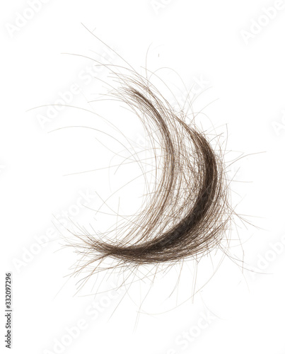 Hair bundle isolated on white background. tuft hair close-up