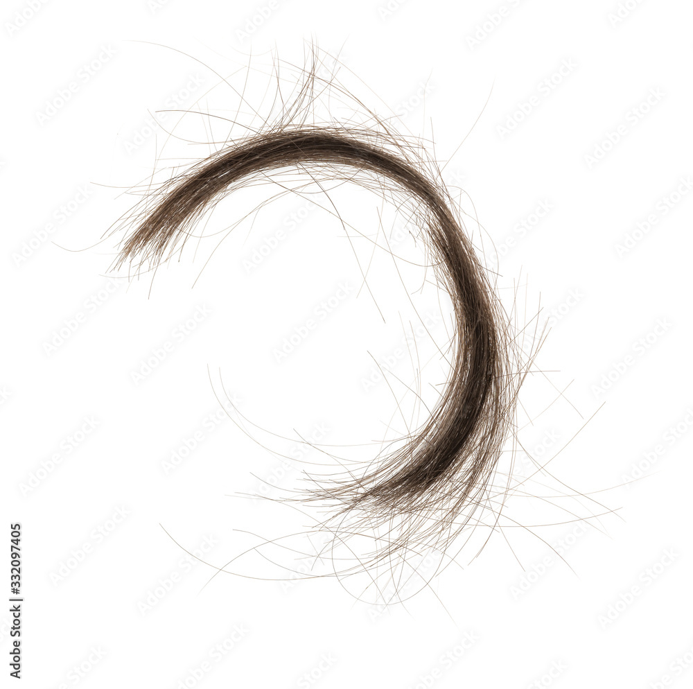 Hair bundle isolated on white background. tuft hair close-up