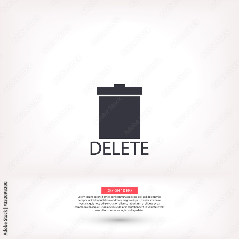 Trash vector icon , lorem ipsum Flat design Trash vector icon , lorem ipsum Flat design
