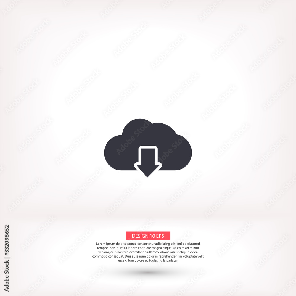 cloud download vector icon , lorem ipsum Flat design cloud download vector icon , lorem ipsum Flat design