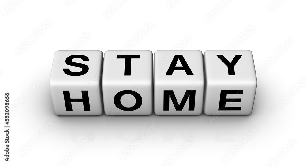 Stay Home sign. 3D illustration on white background. Stay Home sign. 3D illustration on white background.
