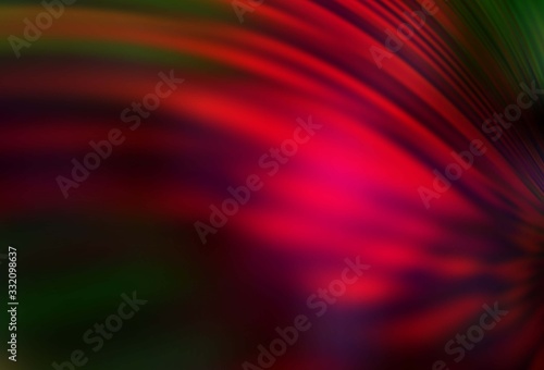 Dark Green, Red vector colorful blur backdrop.