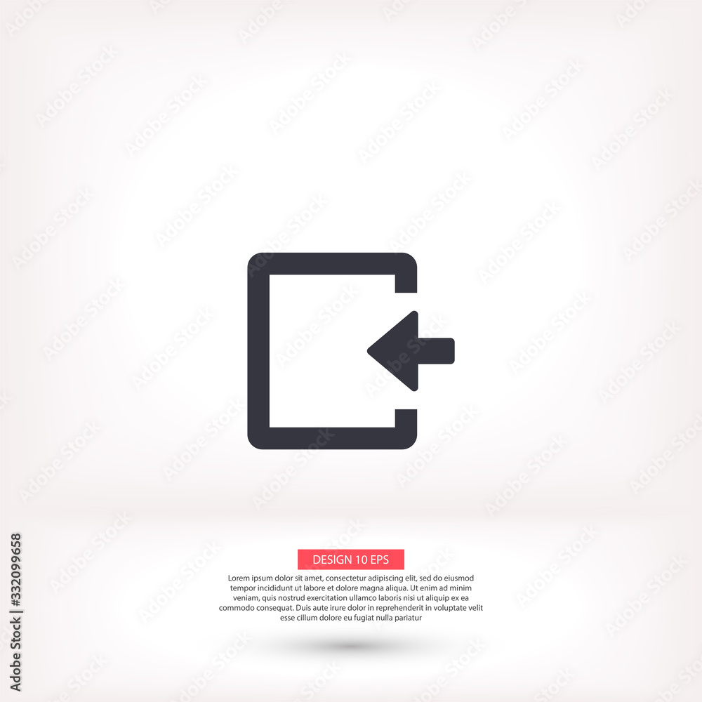 ENTRANCE vector icon , lorem ipsum Flat design ENTRANCE vector icon , lorem ipsum Flat design