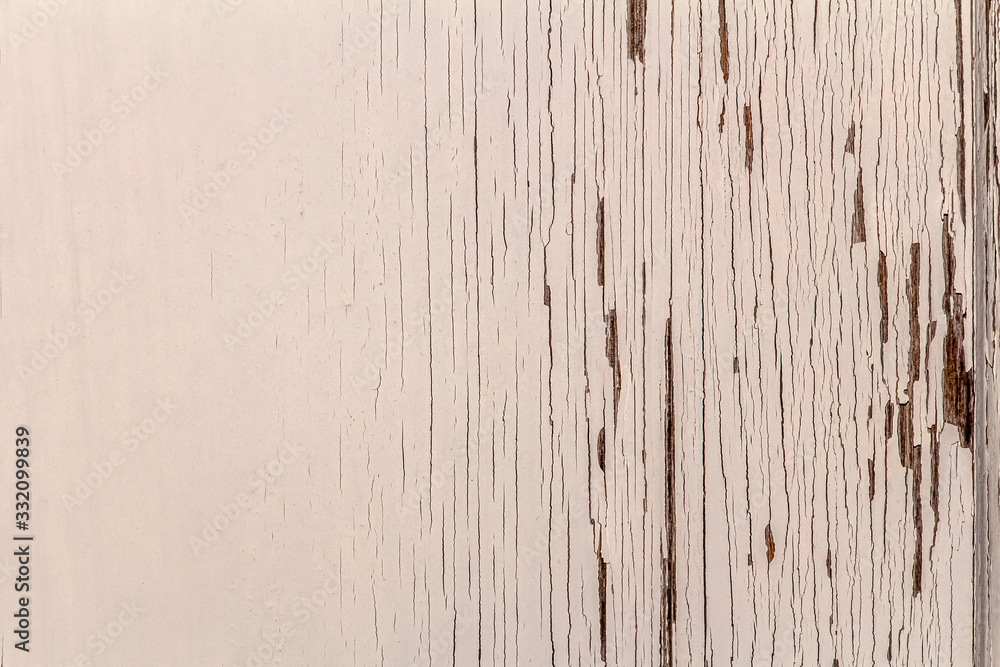 Obraz premium Texture of peeling white paint on wood