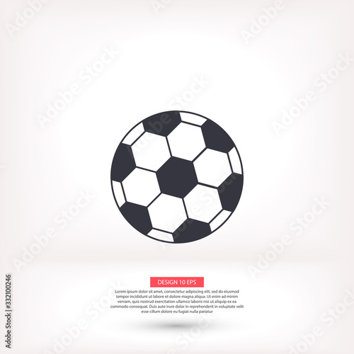 Soccer ball vector icon   lorem ipsum Flat design