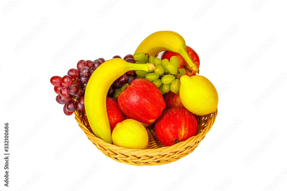Naklejka Korb voll mit frischen Vitaminreichen Obst