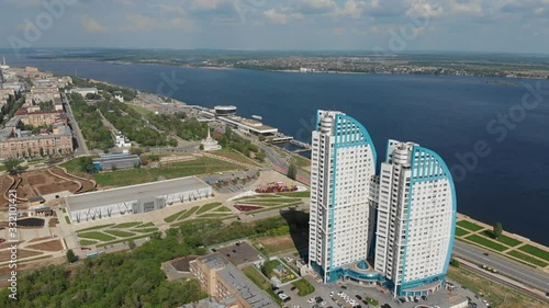 Volgograd, city, road, Volga, Astrakhan bridge, station, house, coast, city, transport, cityscape, highway, building, open, construction, street, promenade, car, asphalt, landscape, tower, modern, tra