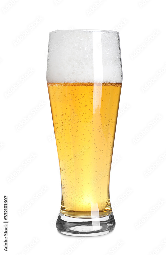 Glass of fresh beer isolated on white Glass of fresh beer isolated on white