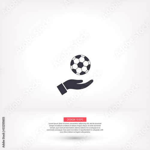 ball in hand icon , lorem ipsum Flat design