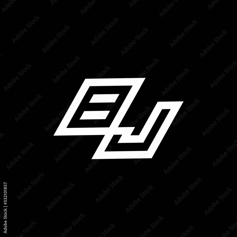 BJ logo monogram with up to down style negative space design template BJ logo monogram with up to down style negative space design template