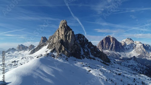 Spectacular Mountain Landscape. 4K Winter snow, Mountain covered in Snow