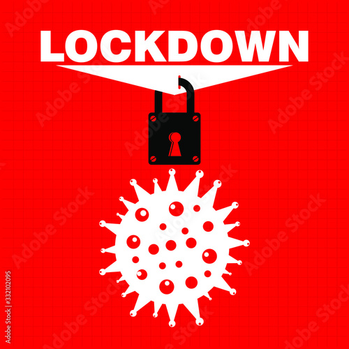 Lockdown, sticker and label vector