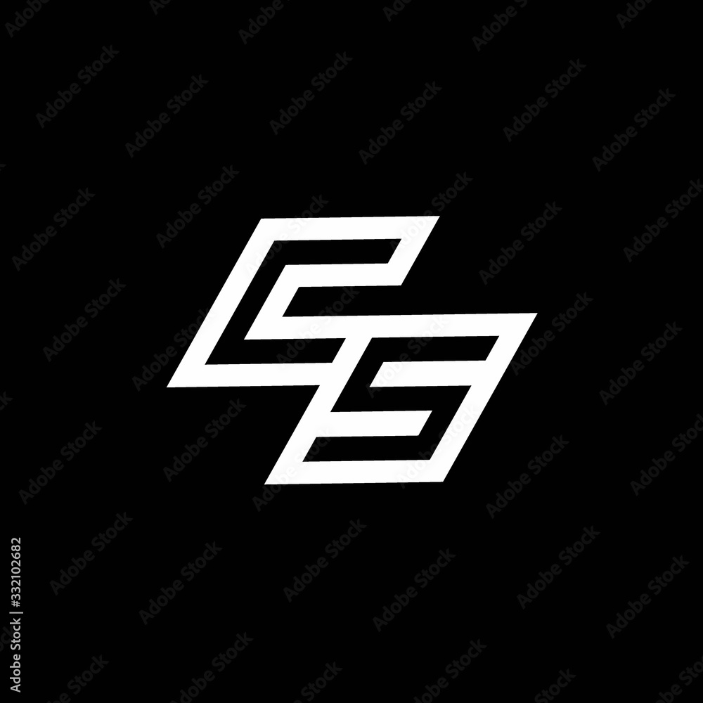 CS logo monogram with up to down style negative space design template CS logo monogram with up to down style negative space design template