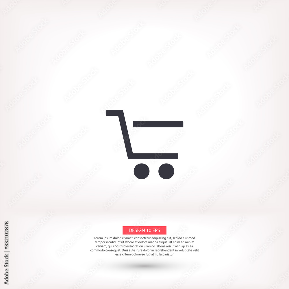 icon- cart shopping , lorem ipsum Flat design icon- cart shopping , lorem ipsum Flat design