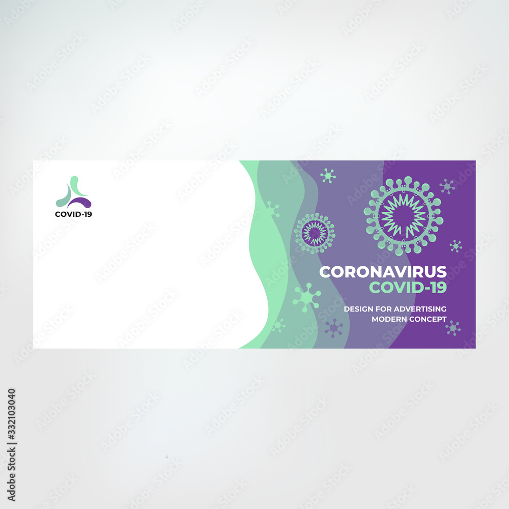 Banner coronavirus covid-19, web template for posting information, website background, illustration of deadly virus	