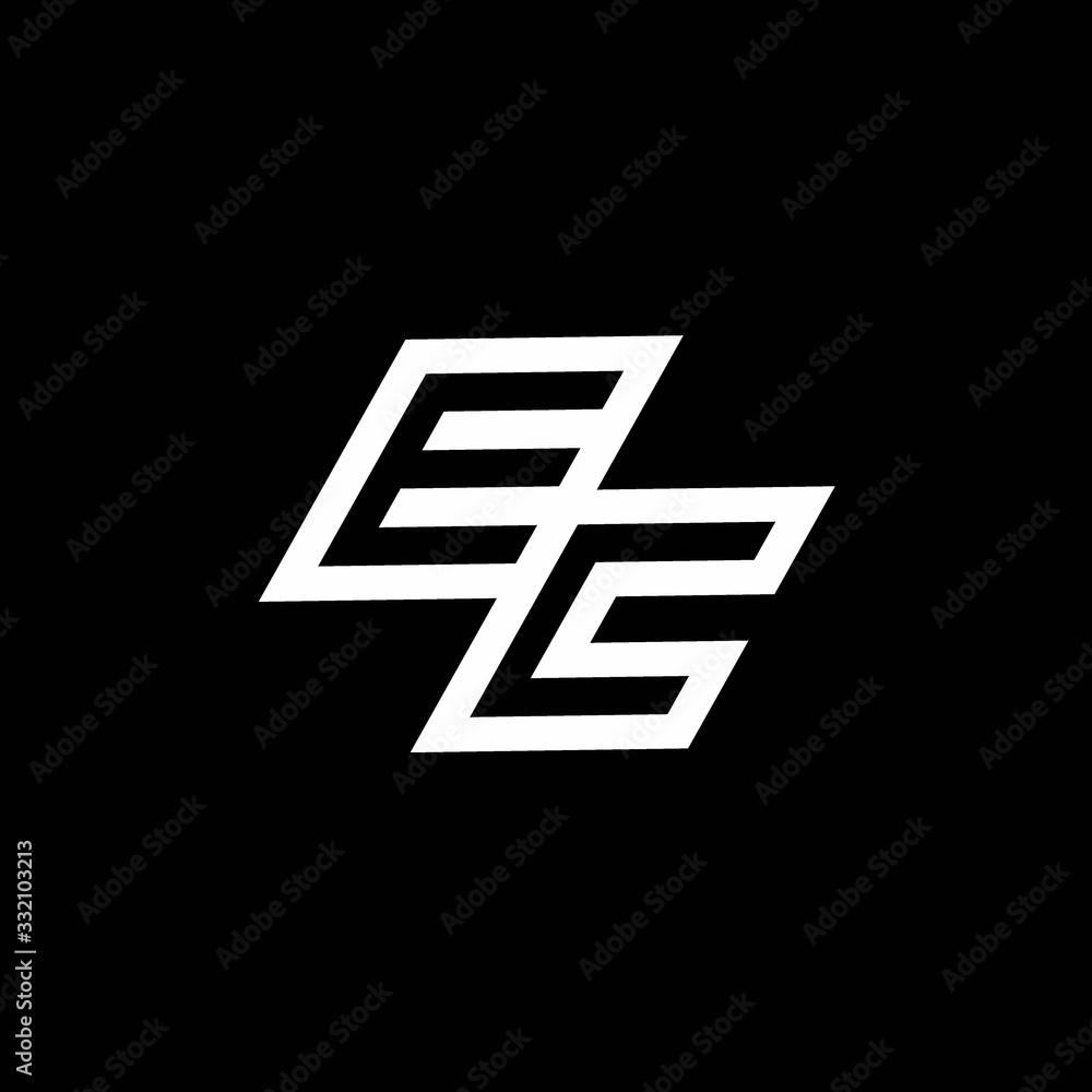 EC logo monogram with up to down style negative space design template EC logo monogram with up to down style negative space design template