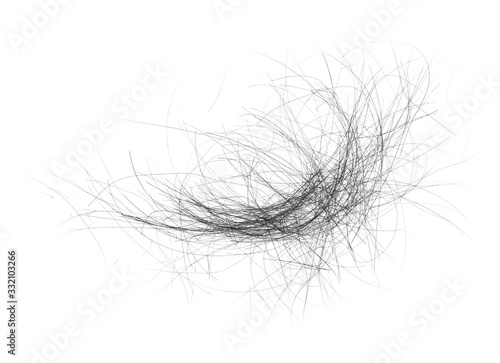 Canvas Print Hair bundle isolated on white background. tuft hair close-up