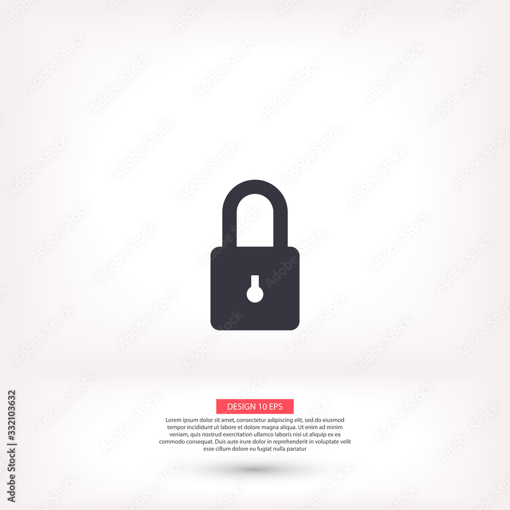Lock vector icon , lorem ipsum Flat design Lock vector icon , lorem ipsum Flat design