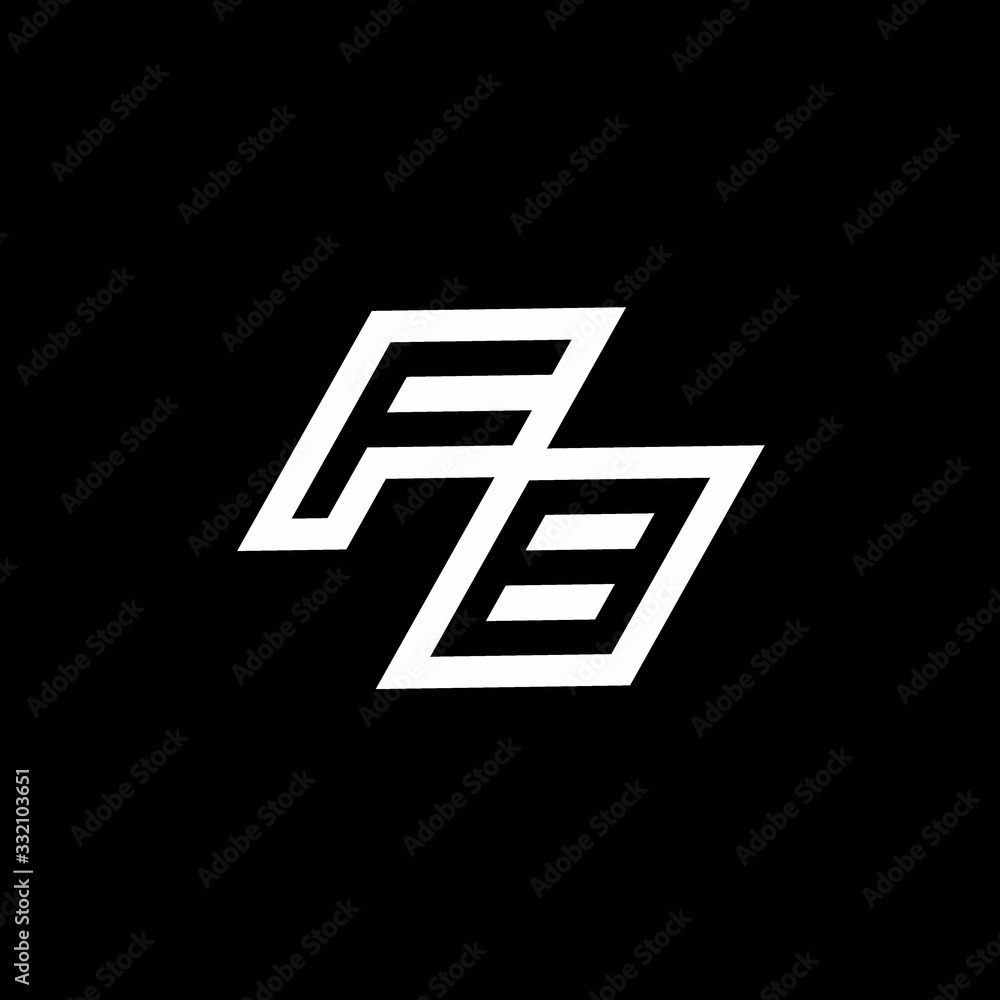 FB logo monogram with up to down style negative space design template FB logo monogram with up to down style negative space design template