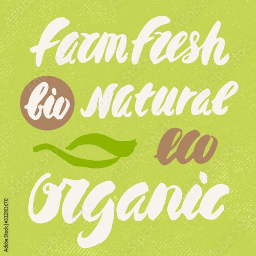 Organic, natural, bio and farm fresh. Set of labels for organic and natural food. 