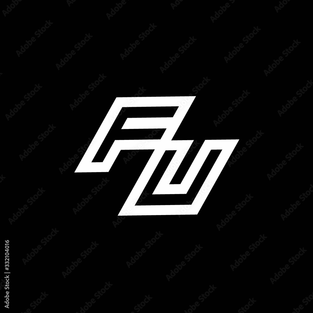 FU logo monogram with up to down style negative space design template FU logo monogram with up to down style negative space design template
