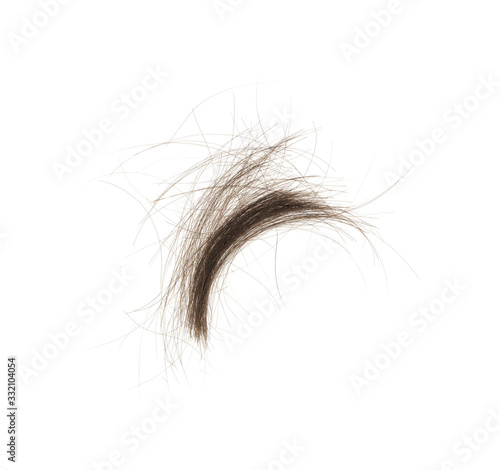 Hair bundle isolated on white background. tuft hair close-up