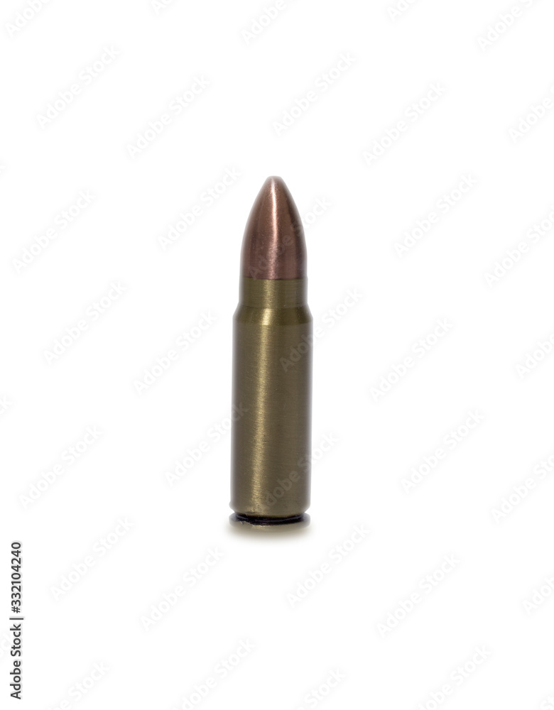 1 bullet path on isolate white background 1 bullet path on isolate white background