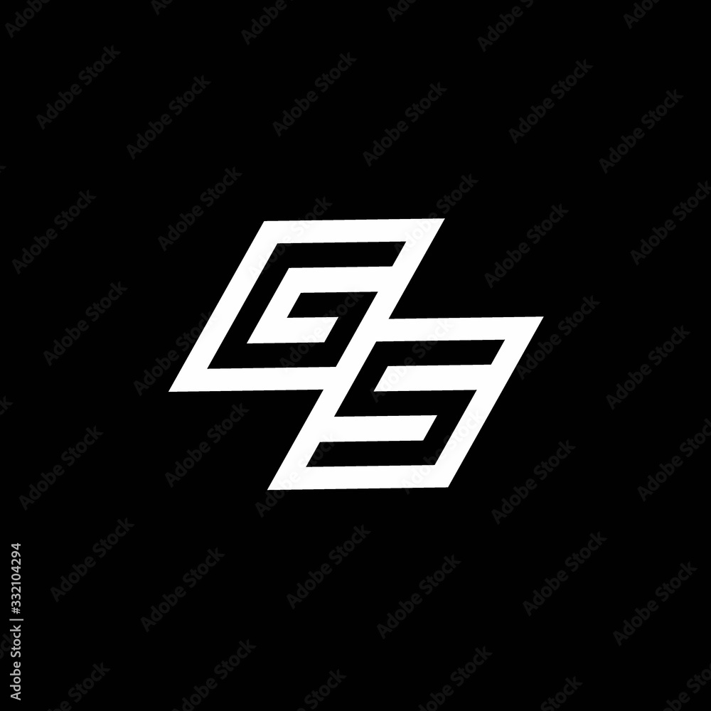 GS logo monogram with up to down style negative space design template GS logo monogram with up to down style negative space design template