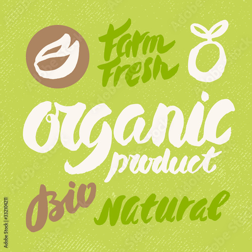Organic, natural, bio and farm fresh. Set of labels for organic and natural food. 