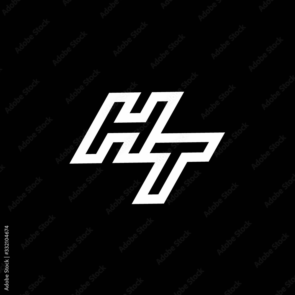 HT logo monogram with up to down style negative space design template HT logo monogram with up to down style negative space design template