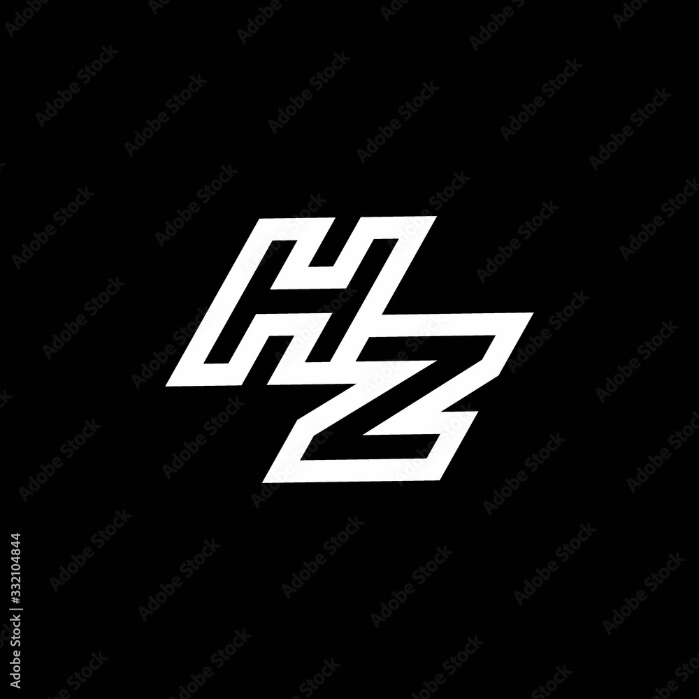 HZ logo monogram with up to down style negative space design template HZ logo monogram with up to down style negative space design template