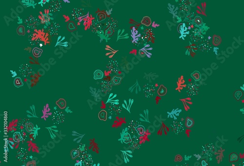 Light Green, Red vector template with chaotic shapes.
