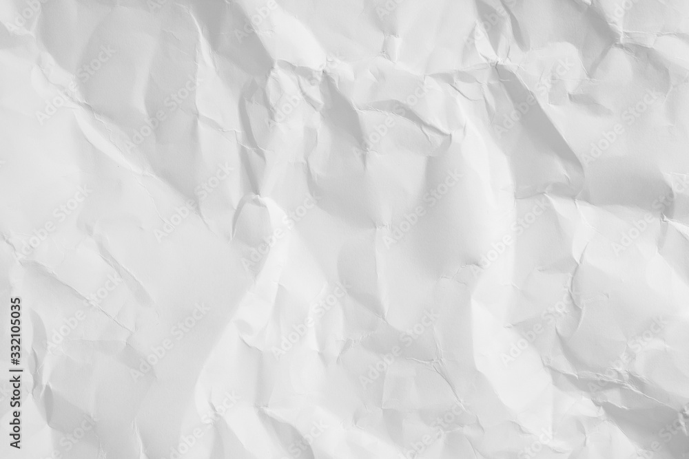 Obraz premium White color texture of crumpled paper, can be use as abstract background, wallpaper, webpage, copy space for text.