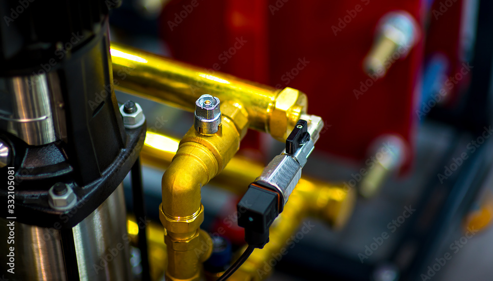 Heating system's cooper pipes with ball valves Heating system's cooper pipes with ball valves