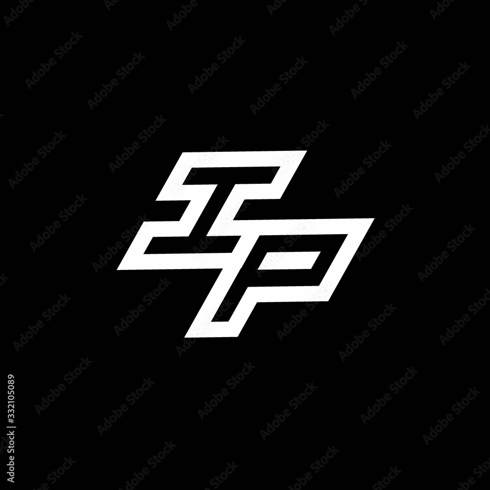 IP logo monogram with up to down style negative space design template IP logo monogram with up to down style negative space design template