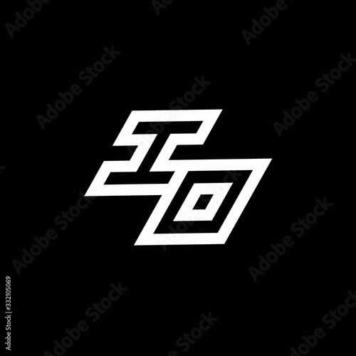 IO logo monogram with up to down style negative space design template