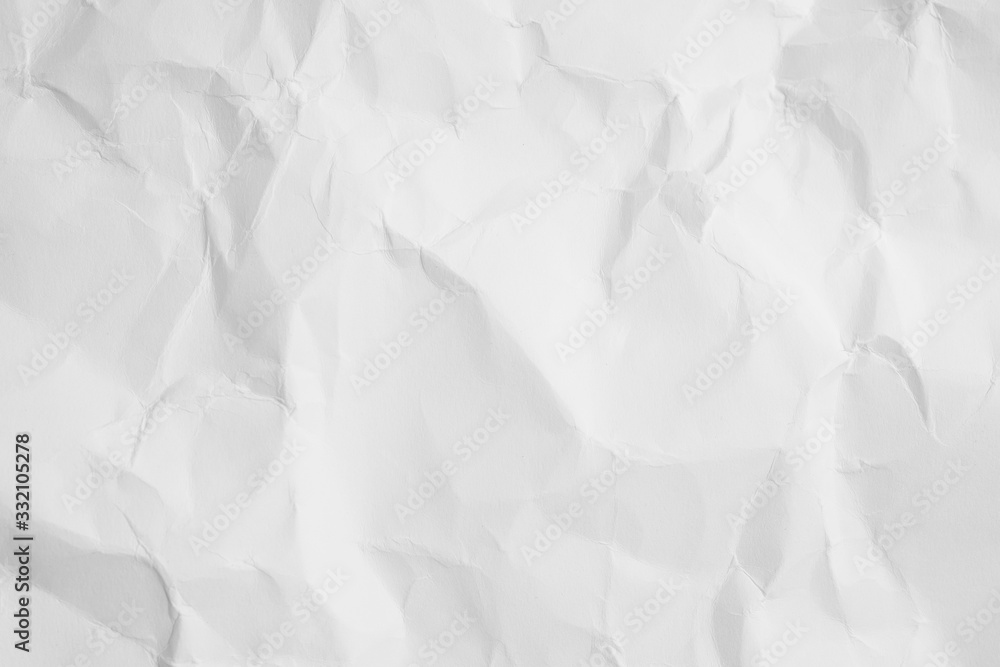 Fototapeta premium White color texture of crumpled paper, can be use as abstract background, wallpaper, webpage, copy space for text.