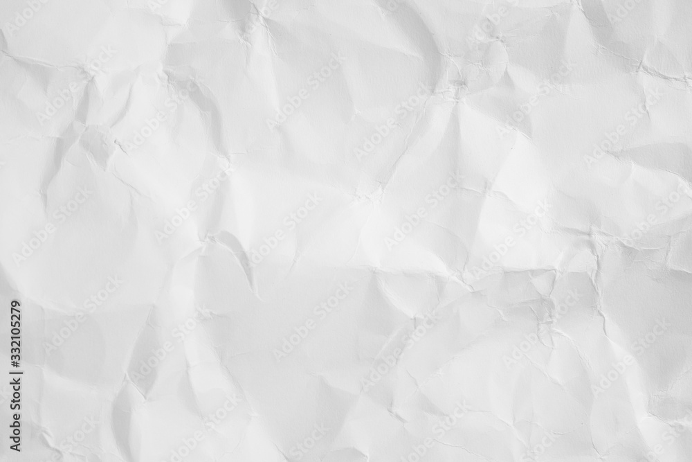 Obraz premium White color texture of crumpled paper, can be use as abstract background, wallpaper, webpage, copy space for text.