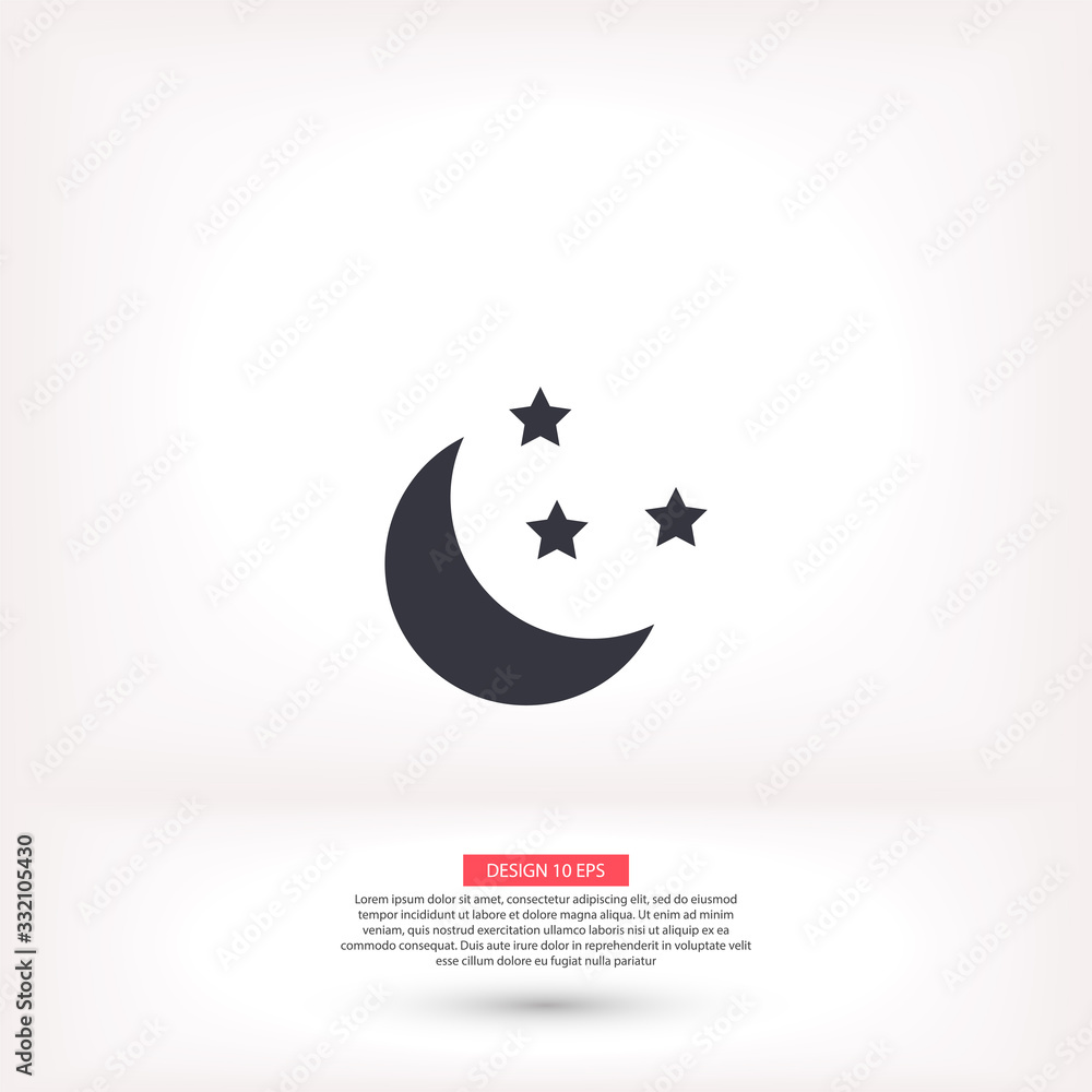 Moon vector icon , lorem ipsum Flat design Moon vector icon , lorem ipsum Flat design
