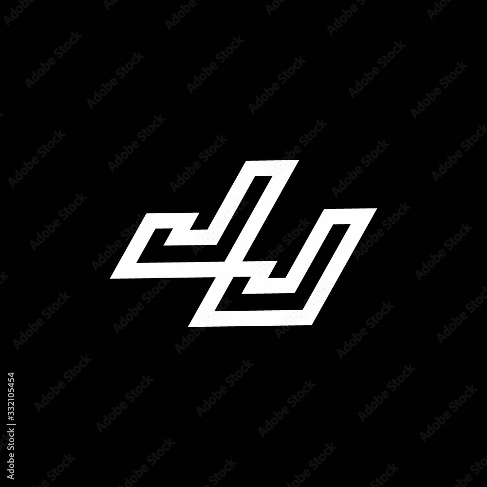 JJ logo monogram with up to down style negative space design template JJ logo monogram with up to down style negative space design template