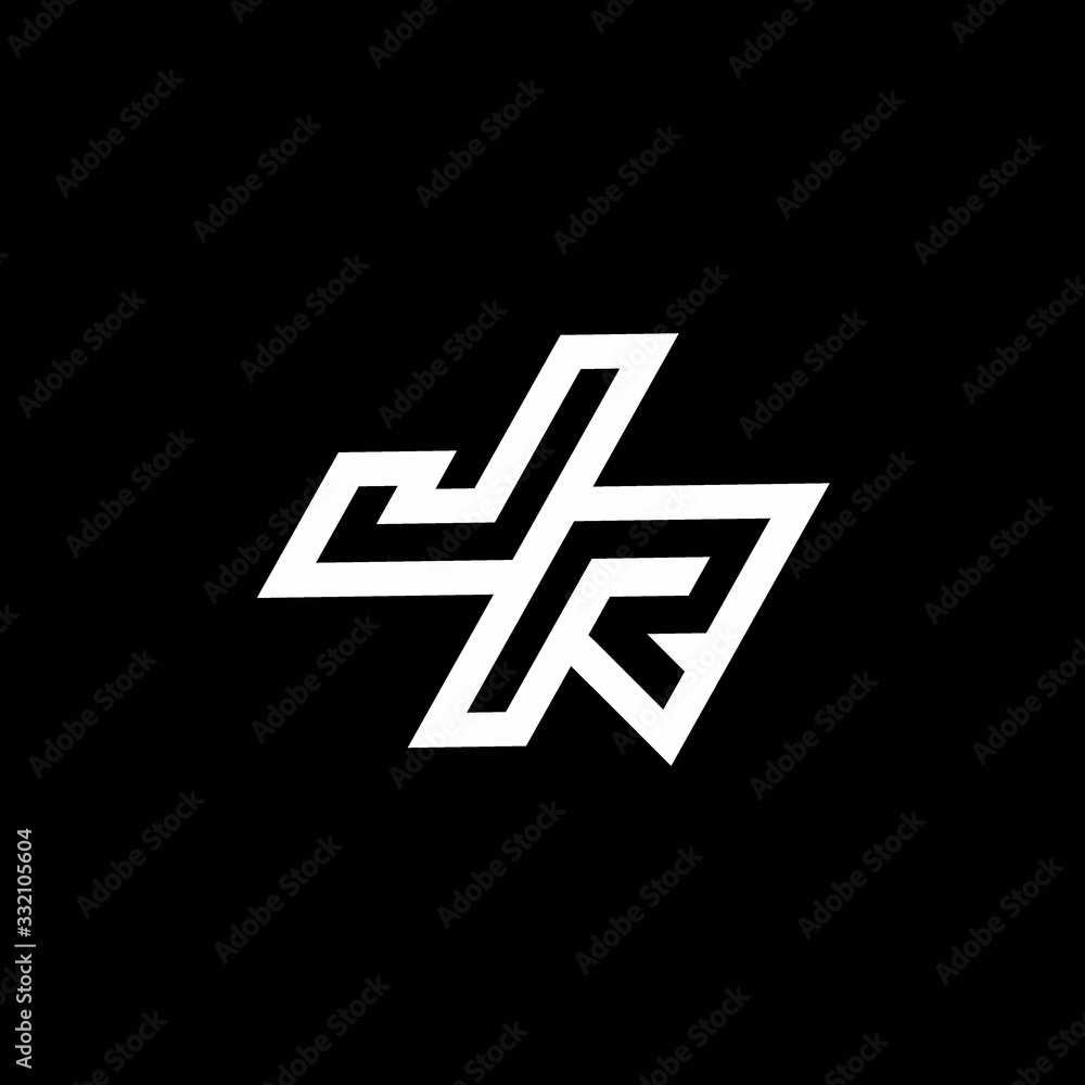 JR logo monogram with up to down style negative space design template JR logo monogram with up to down style negative space design template