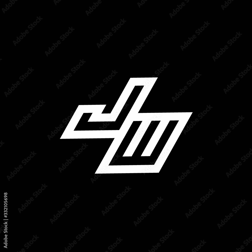 JW logo monogram with up to down style negative space design template JW logo monogram with up to down style negative space design template