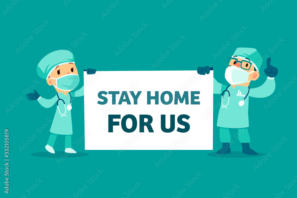 doctors with medical mask holding message board doctors with medical mask holding message board
