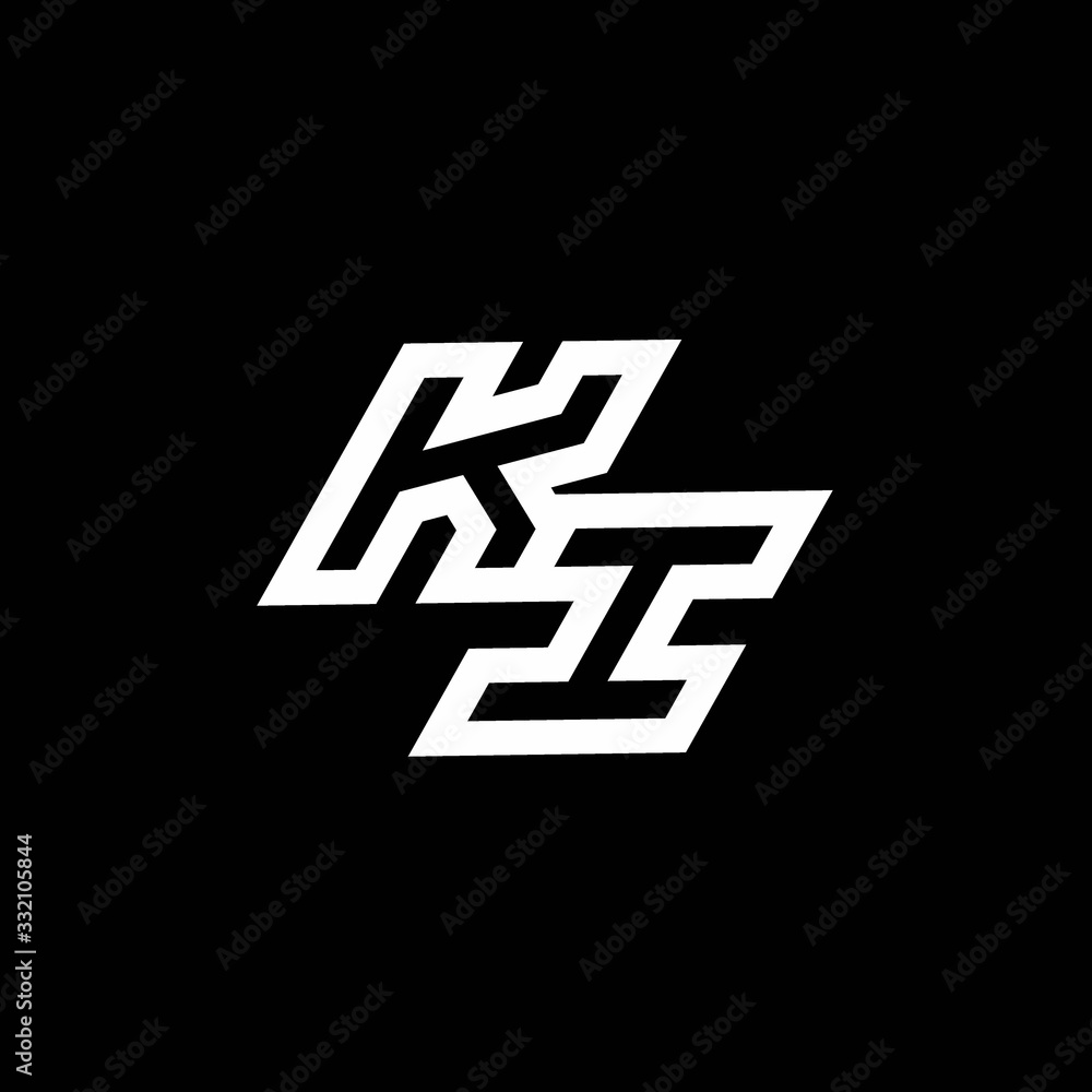 KI logo monogram with up to down style negative space design template KI logo monogram with up to down style negative space design template