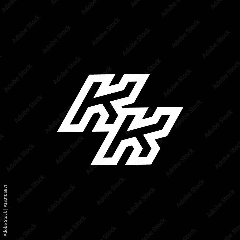 KK logo monogram with up to down style negative space design template KK logo monogram with up to down style negative space design template