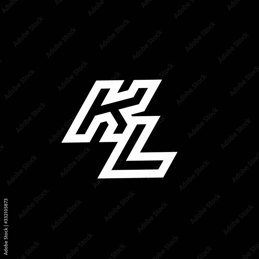 KL logo monogram with up to down style negative space design template KL logo monogram with up to down style negative space design template