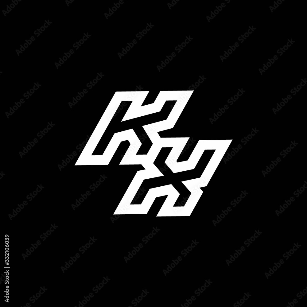 KX logo monogram with up to down style negative space design template KX logo monogram with up to down style negative space design template