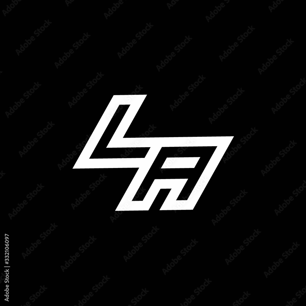 LA logo monogram with up to down style negative space design template LA logo monogram with up to down style negative space design template